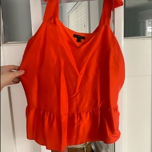 Silk Orange Tank with Bows and Drop Waist - JCrew